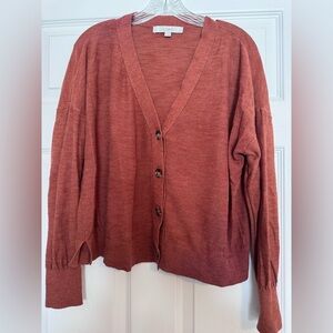 LOFT Warm Terracotta Cardigan Sweater